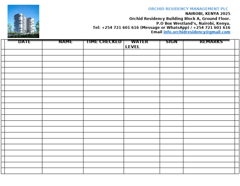 Orchid Residency Management Contact Info | PDF