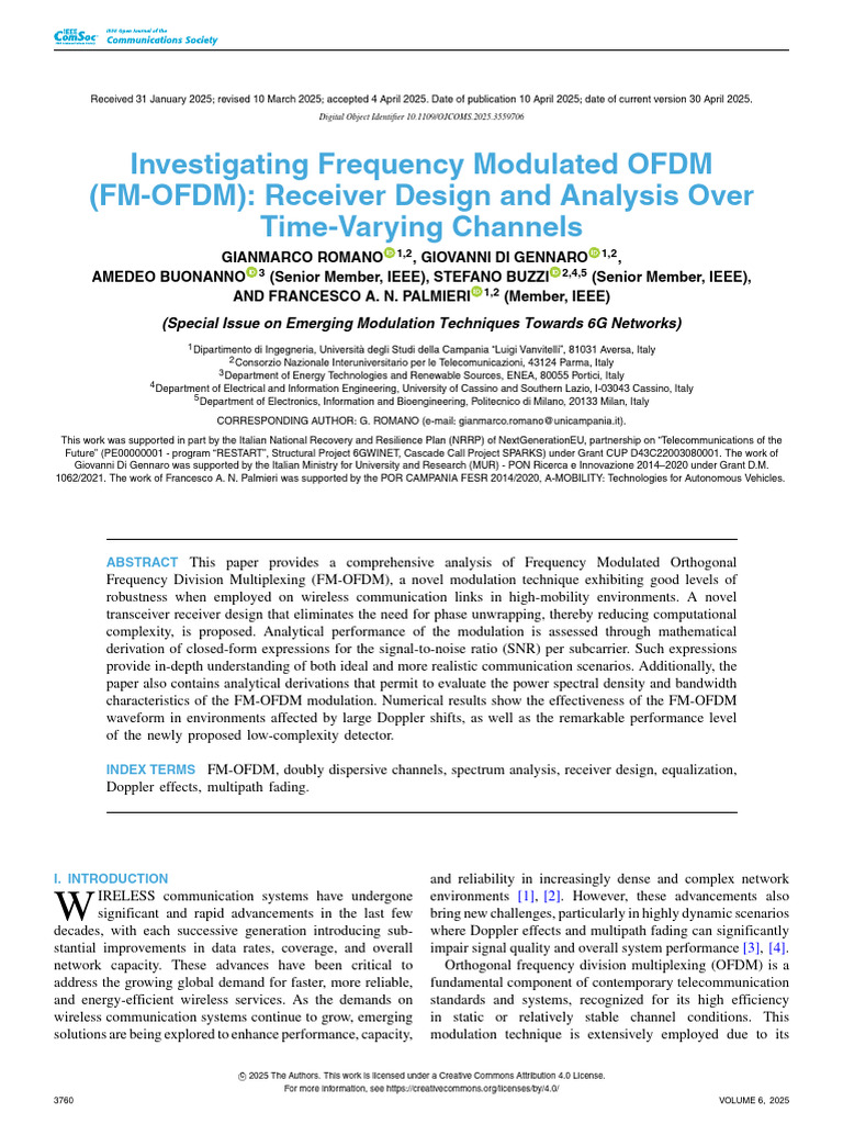 FM-OFDM Receiver Design for 6G Networks | PDF | Orthogonal Frequency ...