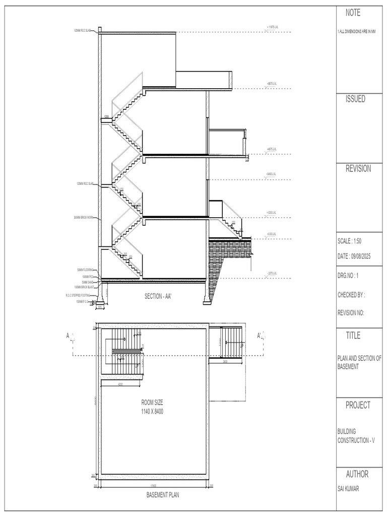 Basement Plan and Section Details | PDF | Building Engineering ...