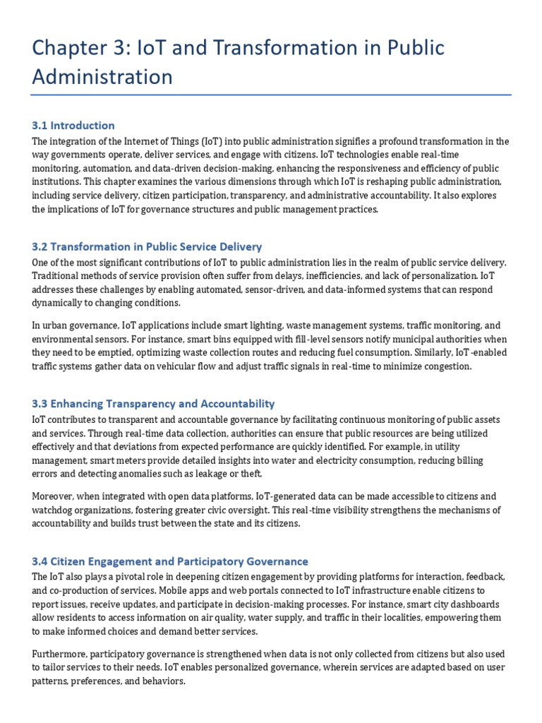 Chapter 3 IoT Public Administration | PDF | Internet Of Things | Governance