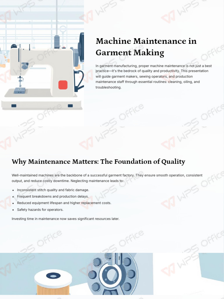 Machine Maintenance in Garment Making | PDF | Sewing Machine | Clothing