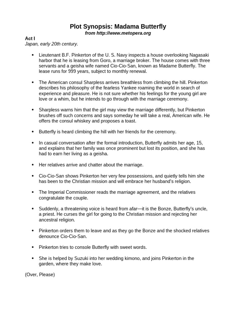 Madame Buttterfly Plot Synopsis 2 PDF