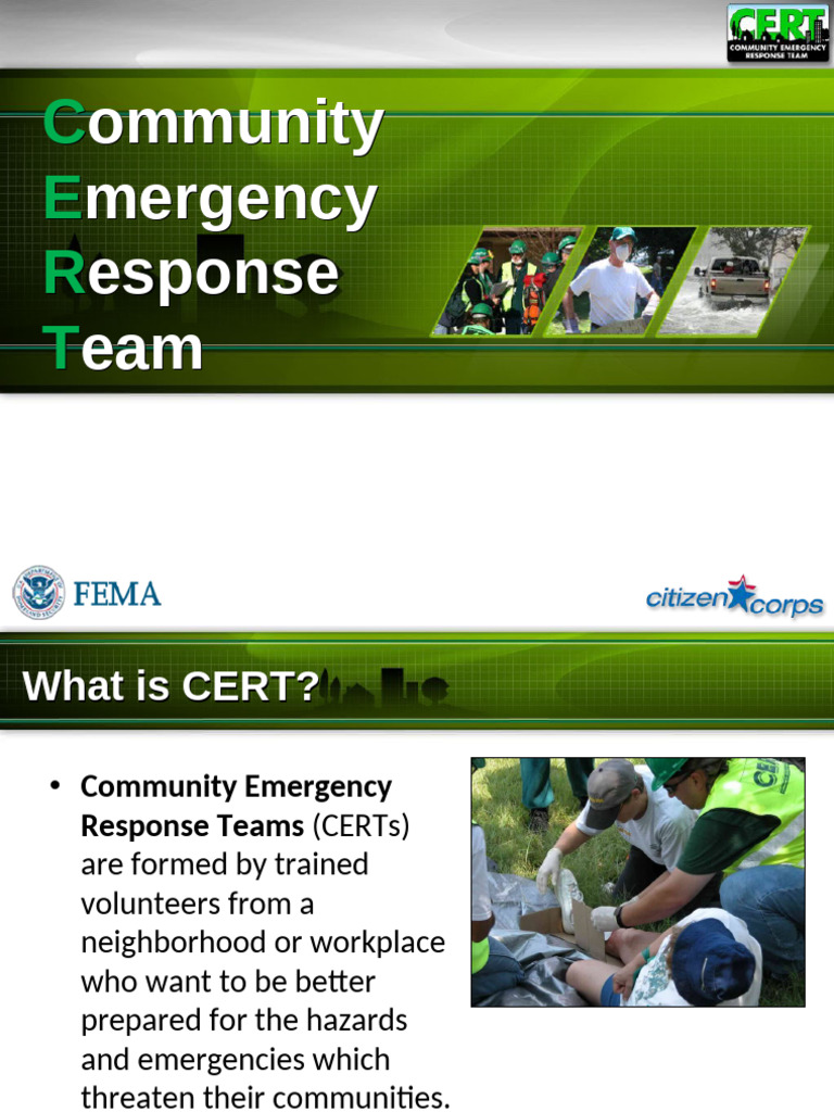 CERT Basic Training Overview | PDF | Emergency Management | Emergency