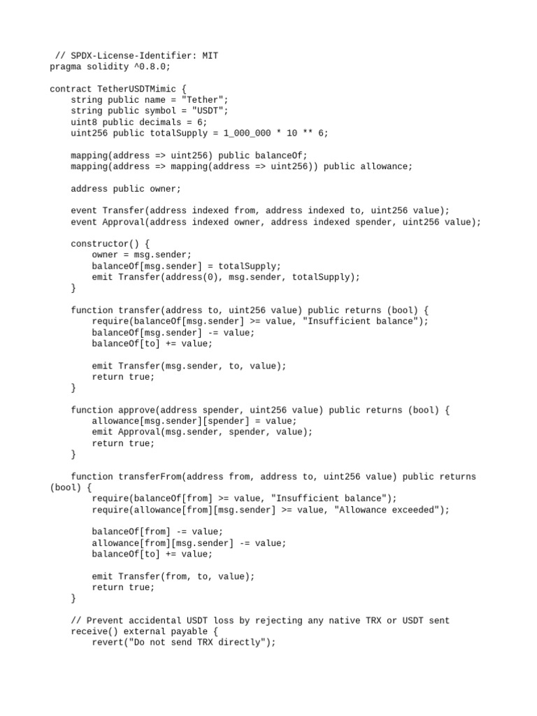 Flash USDT Smart Contract Overview | PDF