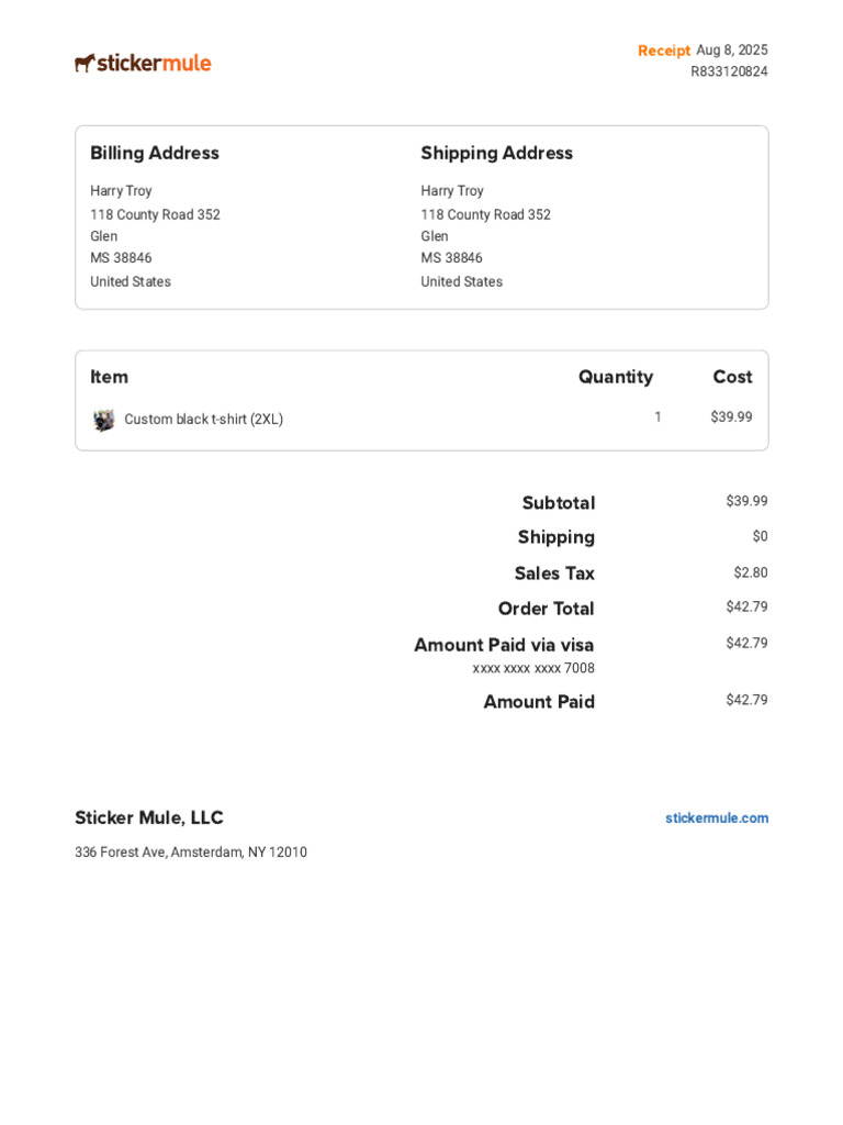 Invoice - Sticker Mule | PDF