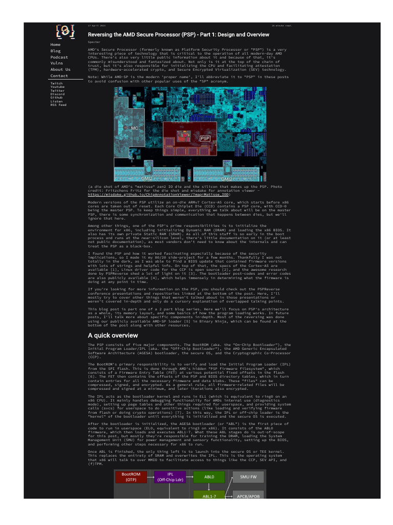 AMD Secure Processor Overview and Design | PDF | Booting | System On A Chip