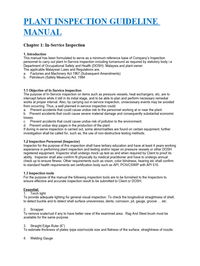 In-Service Inspection Guidelines for Plants | PDF | Corrosion ...