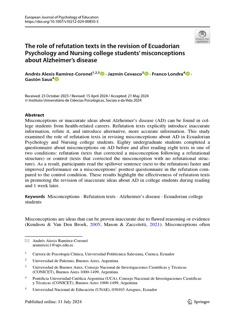 2024 Refutation Texts AR | PDF | P Value | Dementia