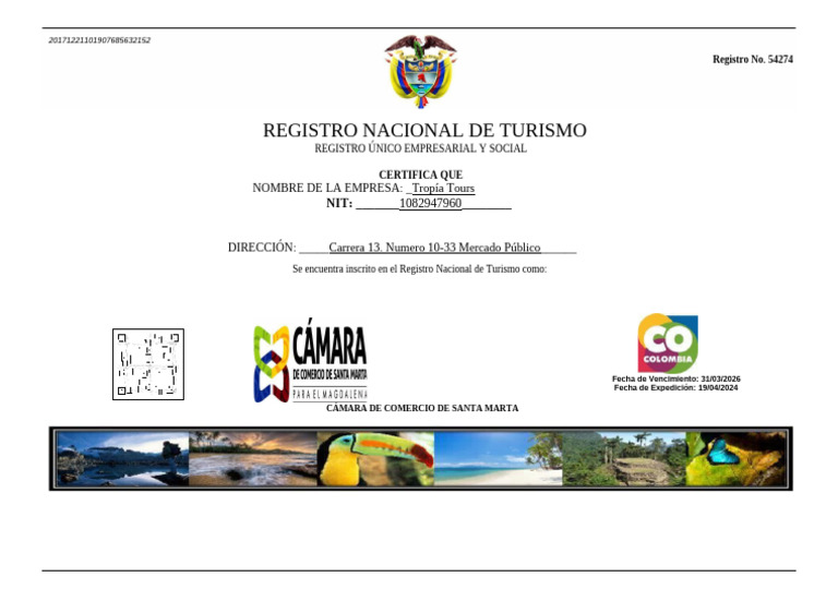 Certificado RNT | PDF