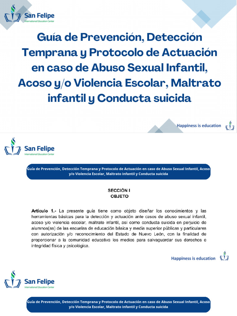 Protocolo de Prevención y Actuación Escolar | PDF | Abuso infantil ...