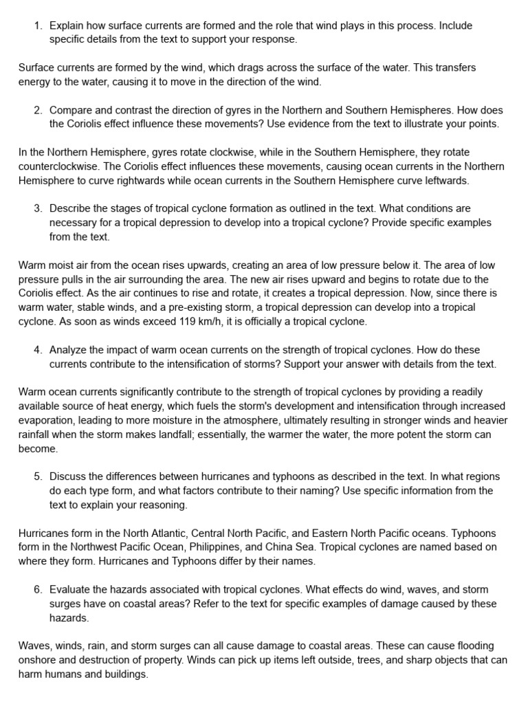 5 3 Lesson Review Pdf Tropical Cyclones Wound