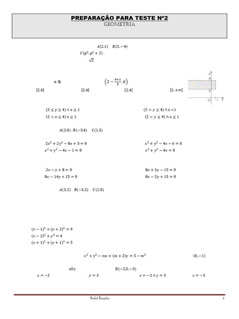 Preparação para Teste de Geometria 10º Ano | PDF | Matemática ...