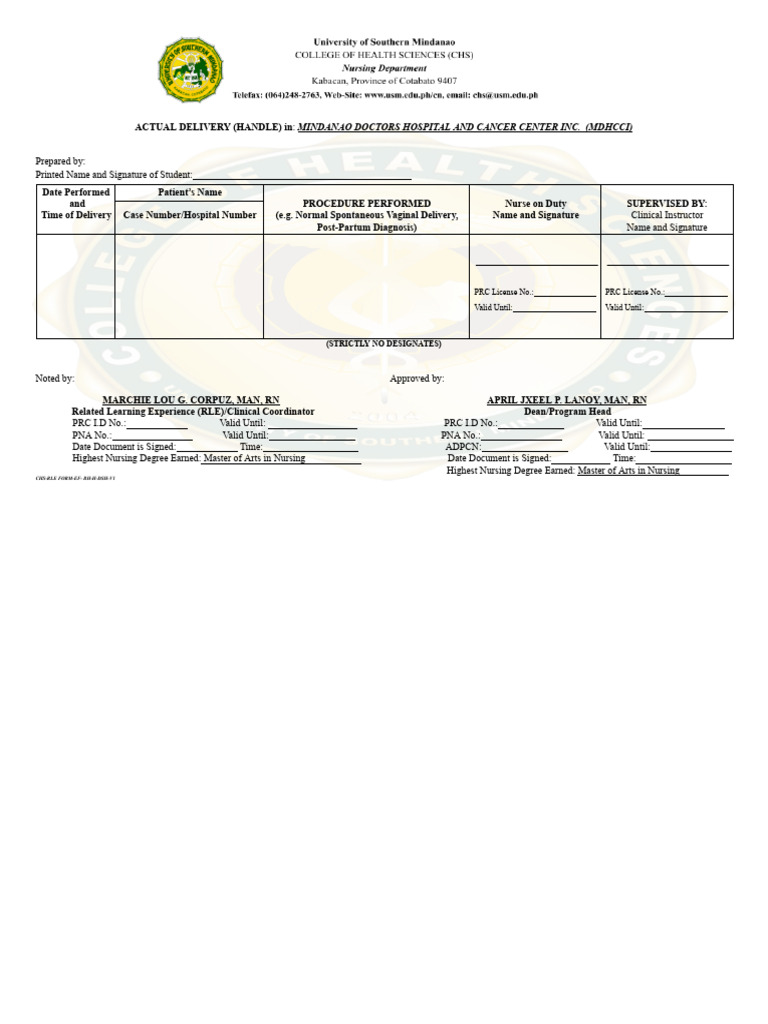 BH Exhibit Form For Mdhcci Handle and Newborn Care | PDF | Public ...