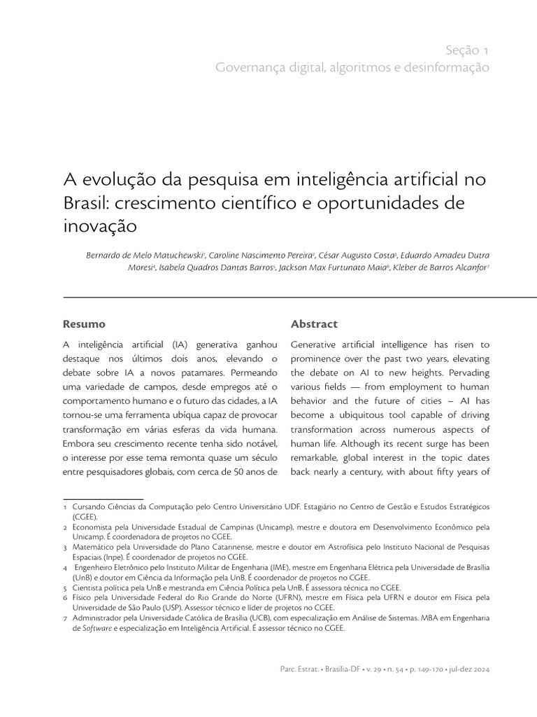 Crescimento da IA no Brasil: Oportunidades e Desafios | PDF ...
