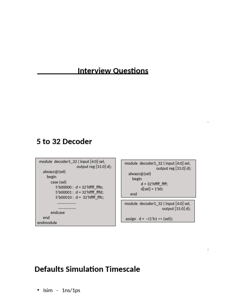 Verilog Interview Questions and Examples | PDF | Computer Engineering ...