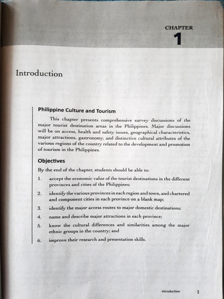 THC4 Chap 1 Introduction To Philippine Culture and Tourism | PDF
