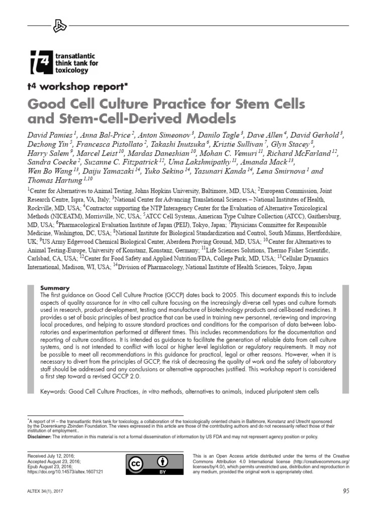 Good Cell Culture Practices Guidance | PDF | Cellular Differentiation ...