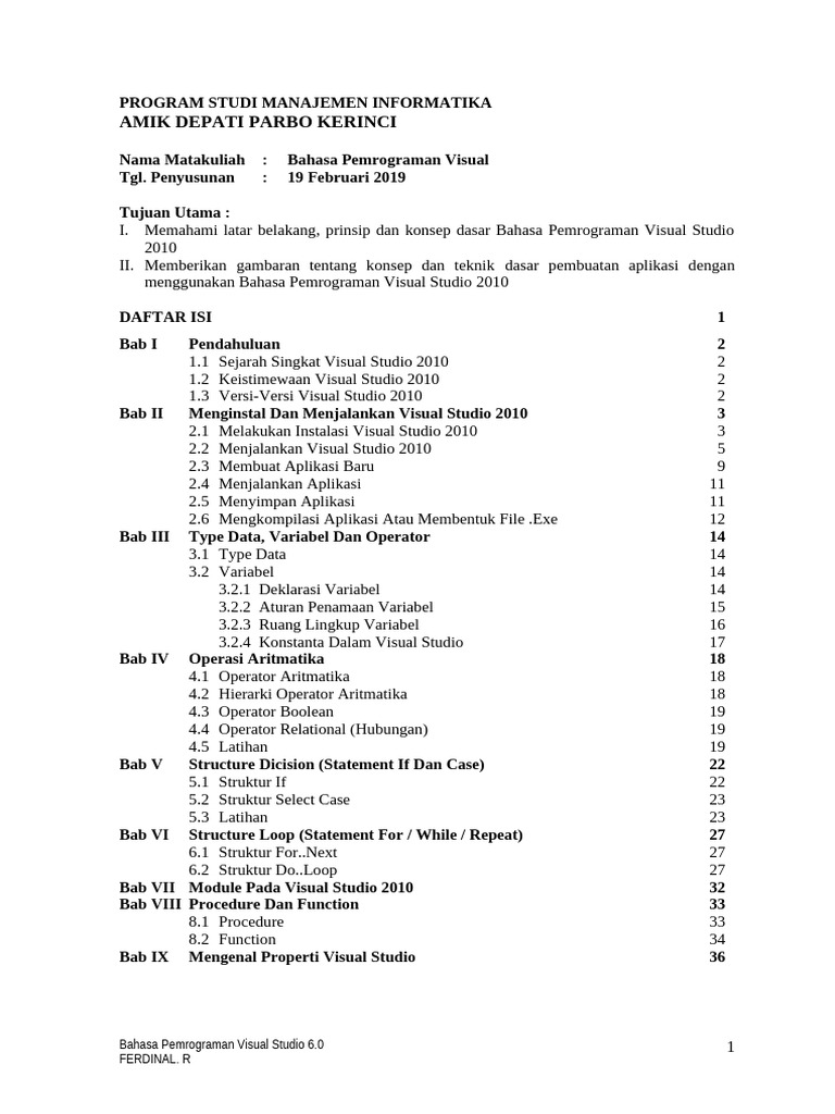 Panduan Lengkap Visual Studio 2010 | PDF