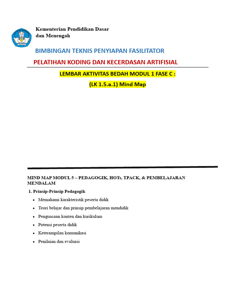 Unggah Tugas Mind Map Modul 5 | PDF