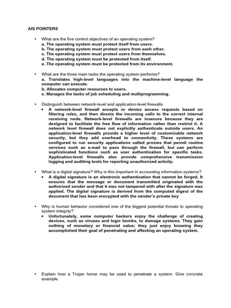 Operating System Security and Controls | PDF | Firewall (Computing ...