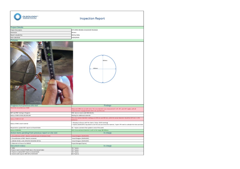 MXH Project Inspection and Status Report | PDF