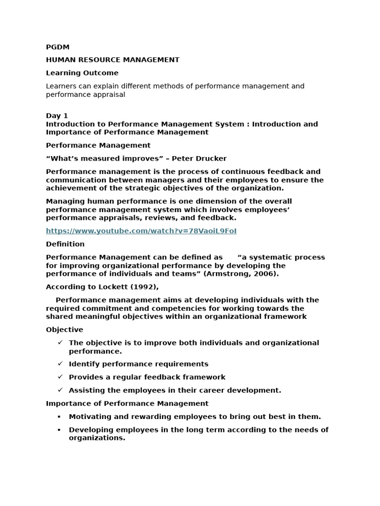 Performance Management in Organizations | PDF | Performance Appraisal ...
