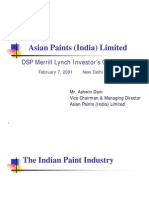 Asian Paints (India) Limited: DSP Merrill Lynch Investor's Conference