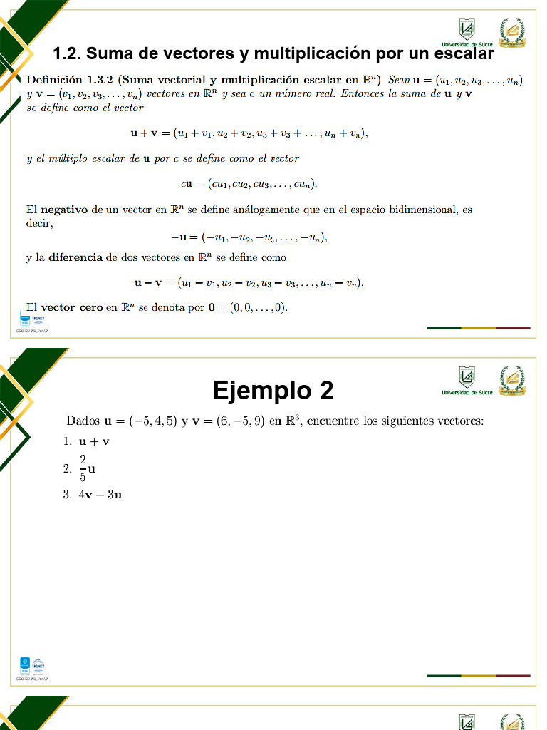 Suma de Vectores y Escalares en ℝ | PDF