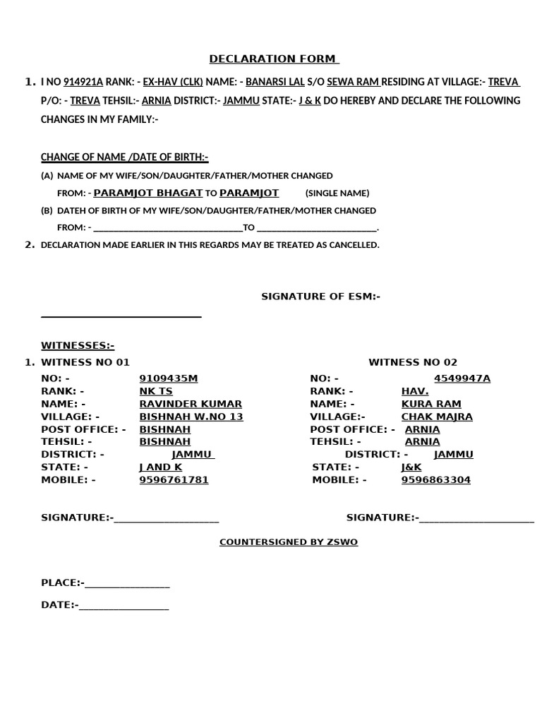 Declaration Form | PDF