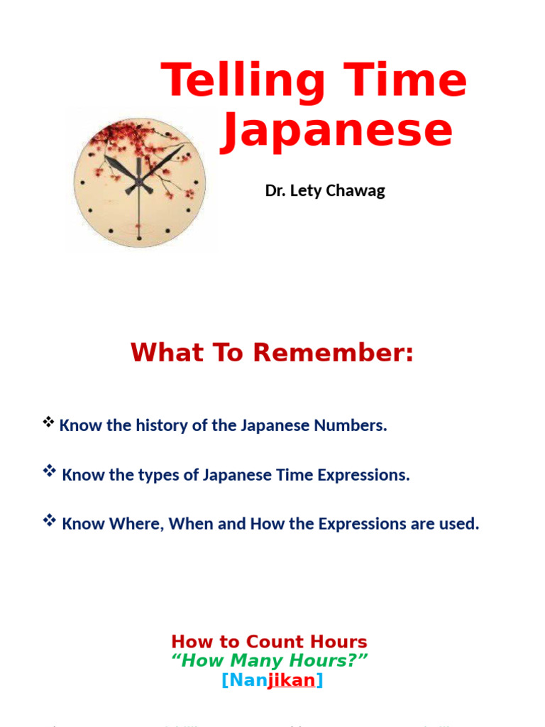Telling Time in Japanese Basics | PDF | Grammar | Lexicology