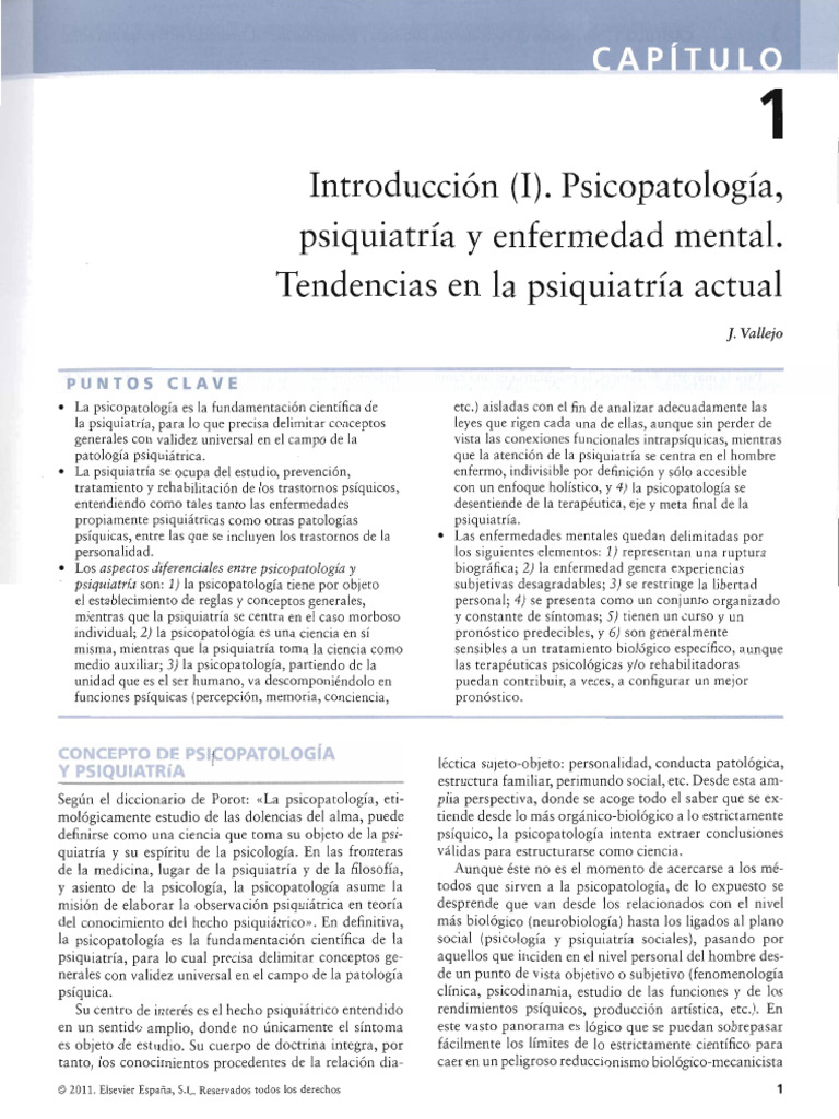 Intro A La Psicopatología y La Psiquiatría | PDF