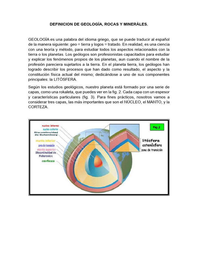 Definición de Geología y Rocas | PDF | Roca (geología) | Geología