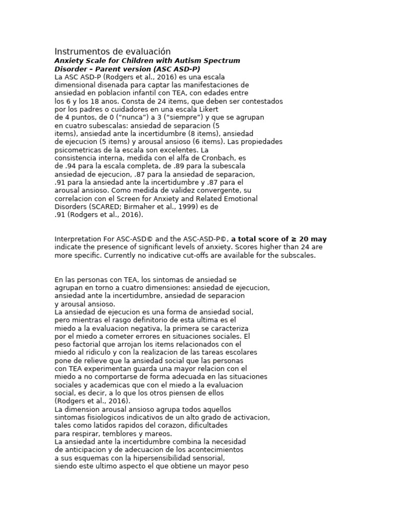 Correccion Asc-Asd | PDF | Ansiedad | Autismo