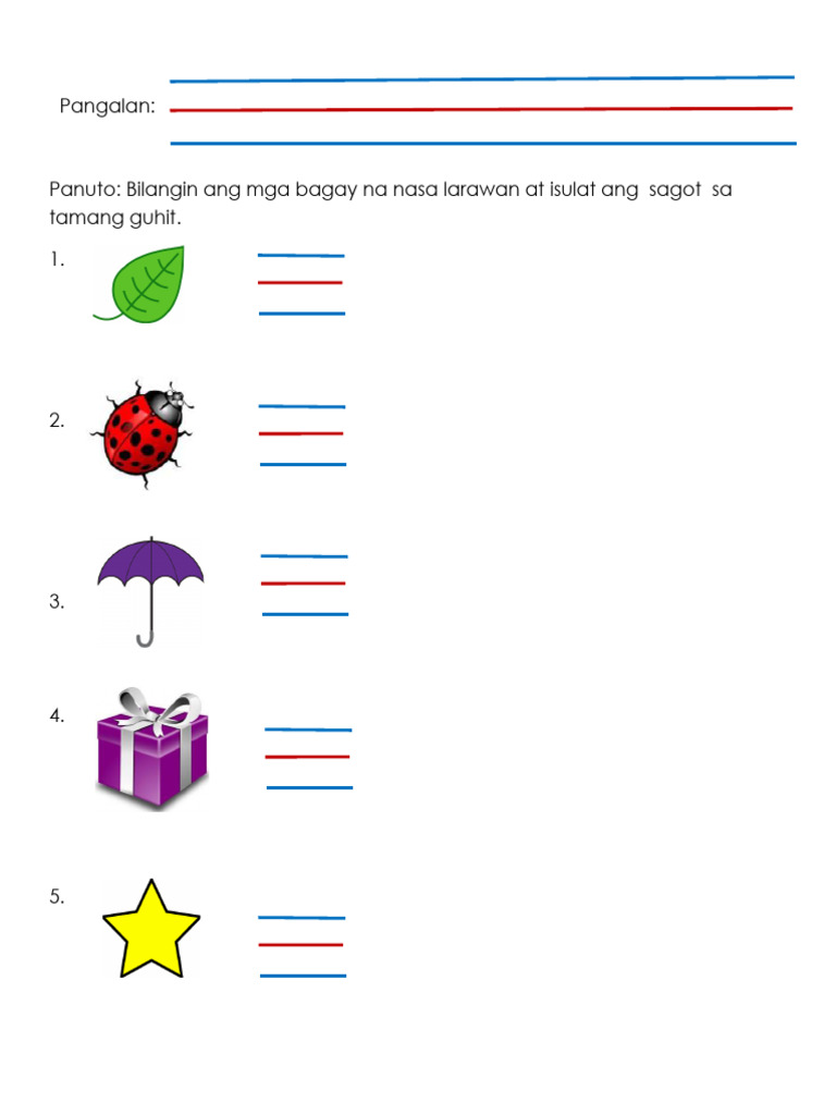 Worksheet - Writing and Number Recognition | PDF