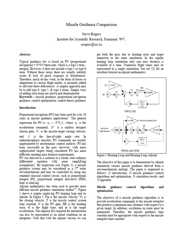 (导弹防御系统相关资料 导弹 火箭 雷达 声纳等) Missile guidance comparison | PDF | Applied ...
