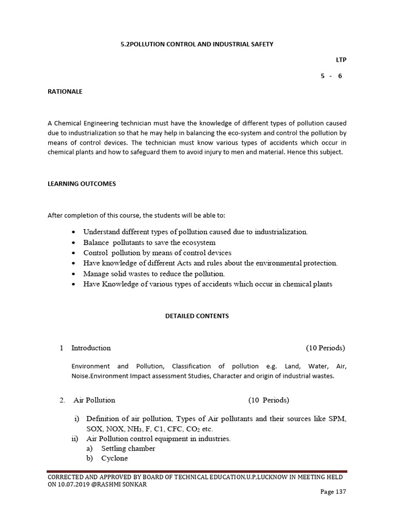 Pollution Control and Safety in Industry | PDF | Waste | Municipal ...