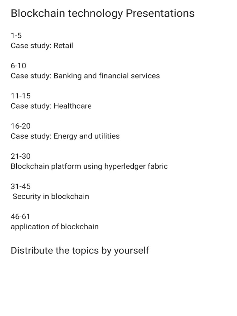 Blockchain Technology Presentation | PDF