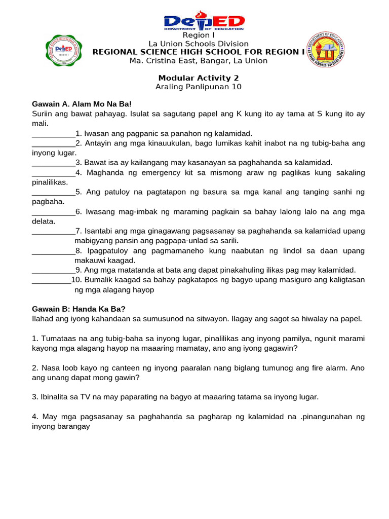 Modular Activity 2 July 18 2025 | PDF