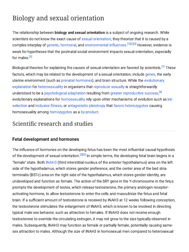 Biology and Sexual Orientation - Wikipedia | PDF | Sexual Orientation ...