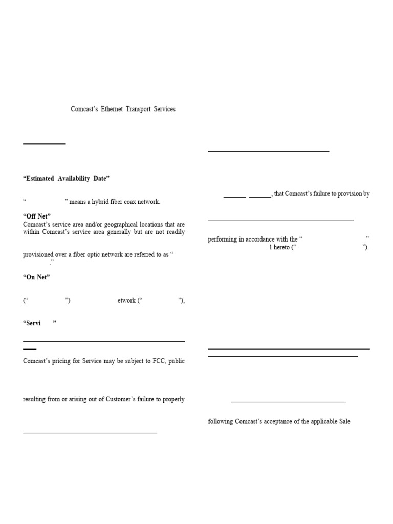 Comcast Ethernet Transport Services Overview | PDF | Computer Science ...