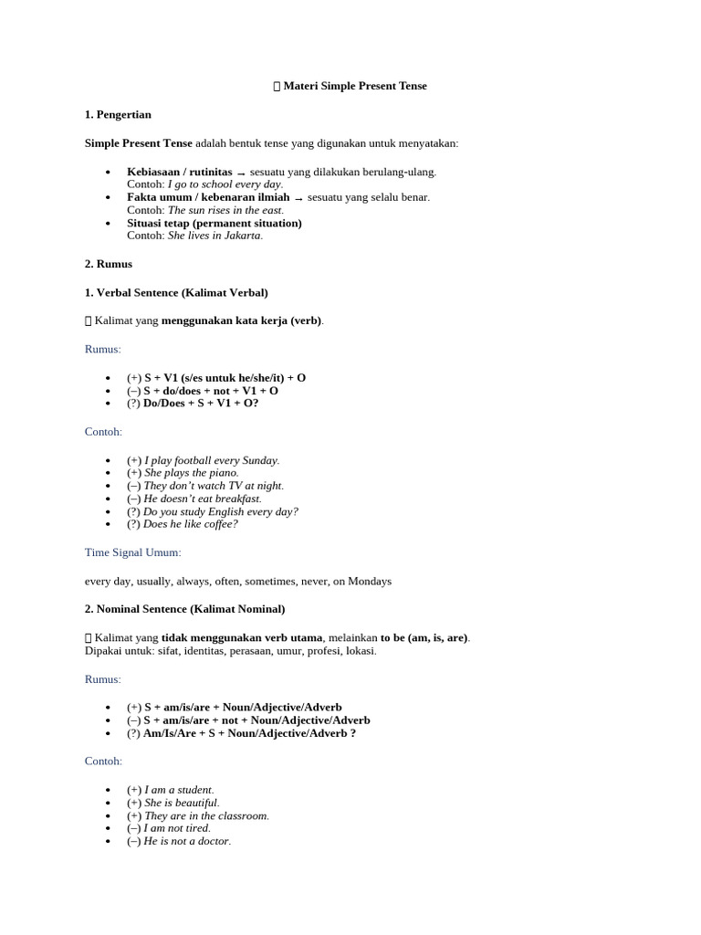 Simple Present Tense Guide | PDF | Verb | Adjective
