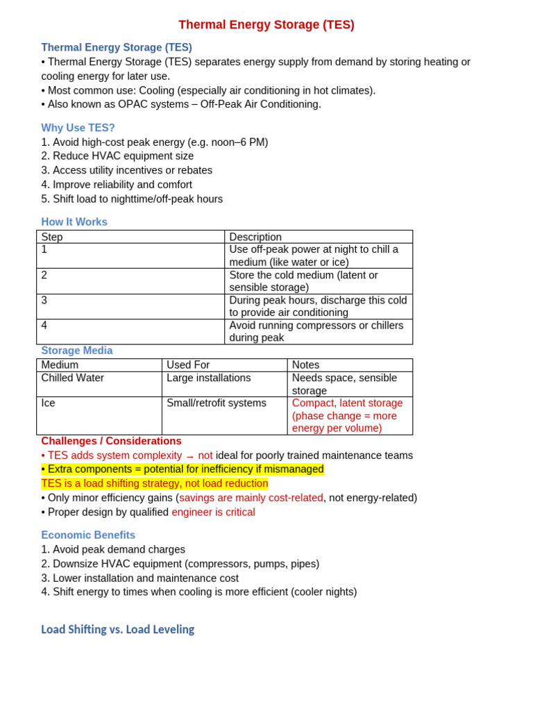 Thermal Energy Storage Benefits and Strategies | PDF | Energy Storage ...