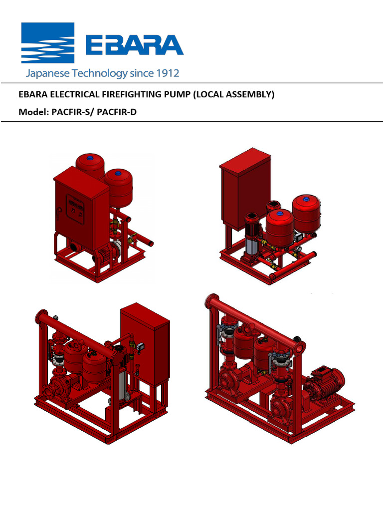 EBARA Fire Fighting Pump Specifications | PDF | Pump | Mechanical ...