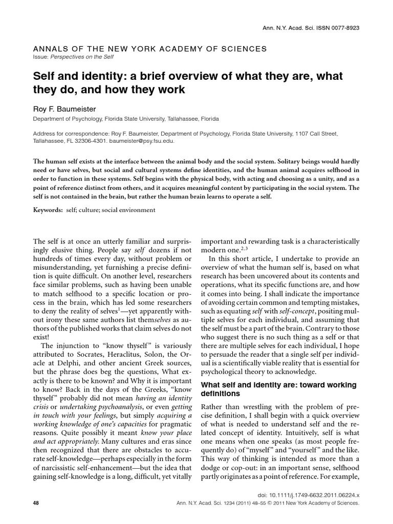 Understanding Self and Identity | PDF | Self | Consciousness