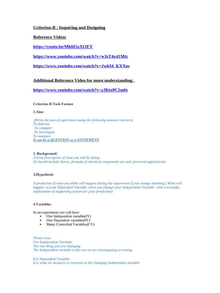 Criterion B Task | PDF