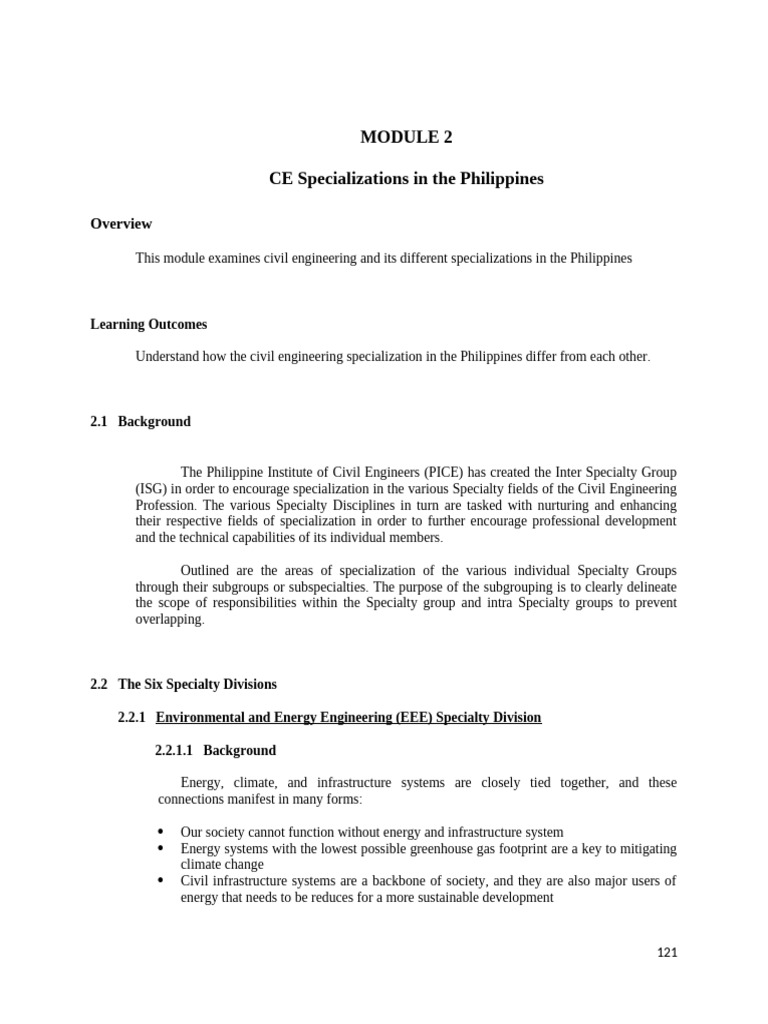 Civil Engineering Specializations in the Philippines | PDF ...