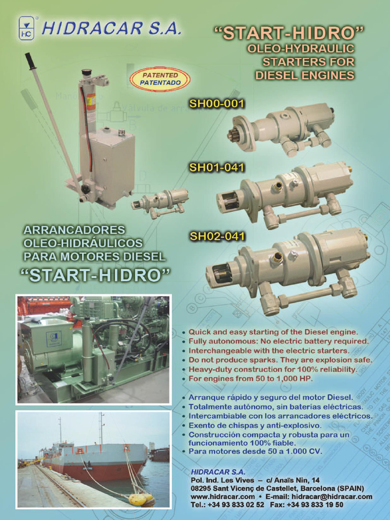 START HIDRO Oleo Hydraulic Starters For Diesel Engines | PDF