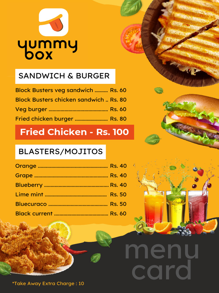 Yummy Box Menu A4 | PDF