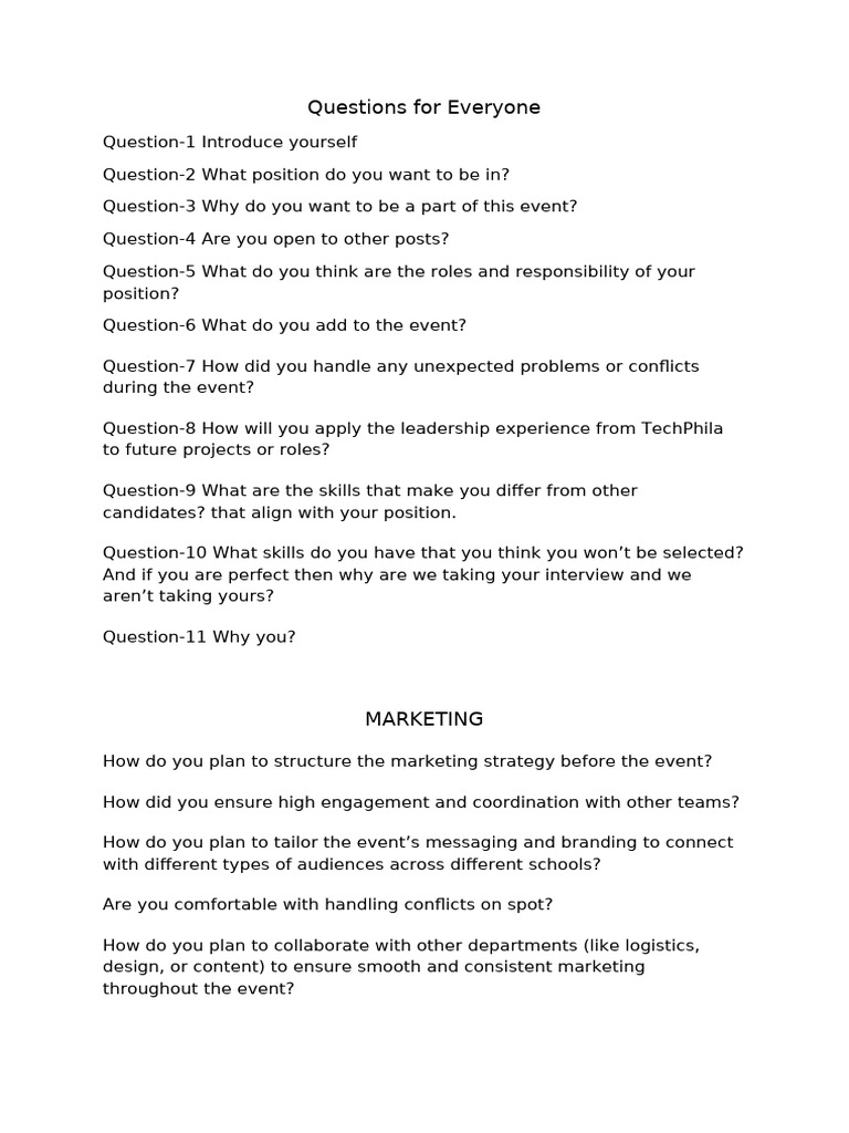 Question To Ask in Oc Interview | PDF