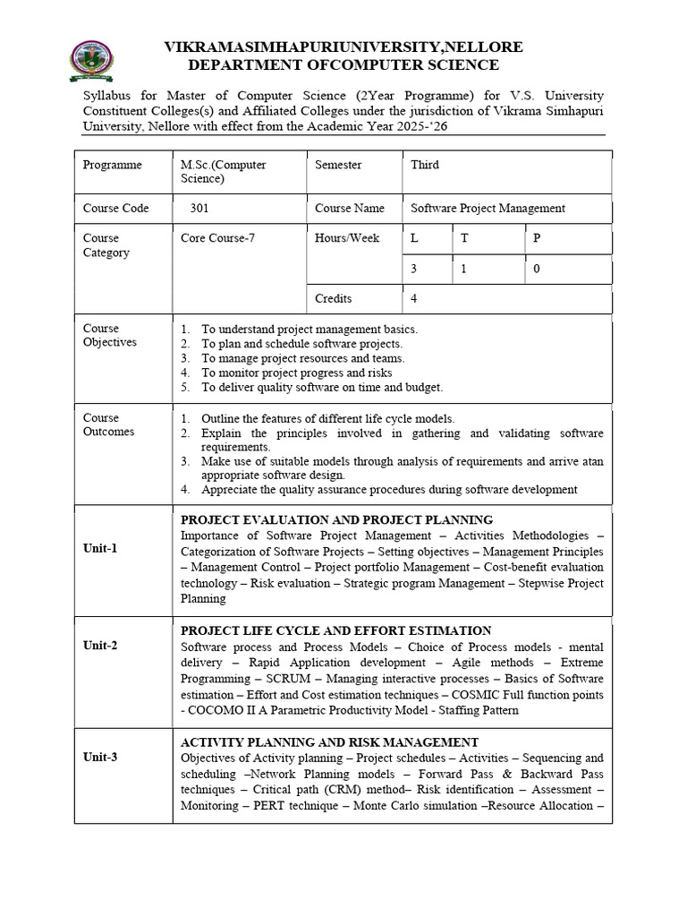 M.Sc. Computer Science Syllabus Overview | PDF | Data Compression ...